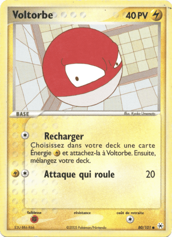 Voltorbe, carte 80 de EX Légendes Oubliées