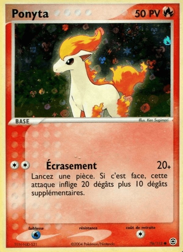 Ponyta, carta 76 de EX Rouge Feu & Vert Feuille