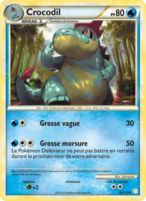 Crocodil, card 38 from HeartGold SoulSilver