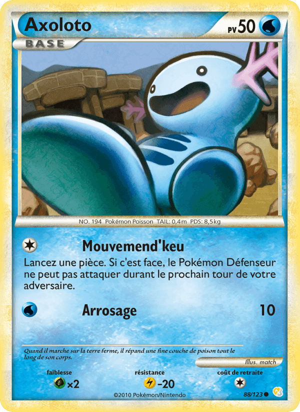 Axoloto, card 88 from HeartGold SoulSilver
