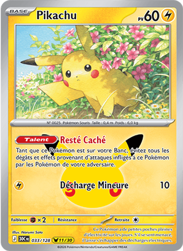 Pikachu, carte 033 de 30ᵉ Anniversaire