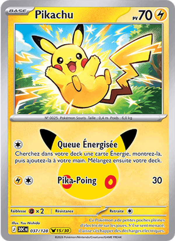 Pikachu, carte 037 de 30ᵉ Anniversaire