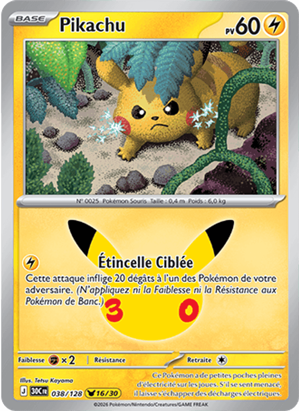 Pikachu, carta 038 de 30ᵉ Anniversaire