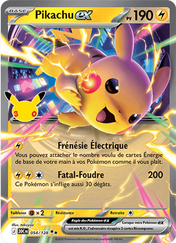 Pikachu-ex, carte 054 de 30ᵉ Anniversaire