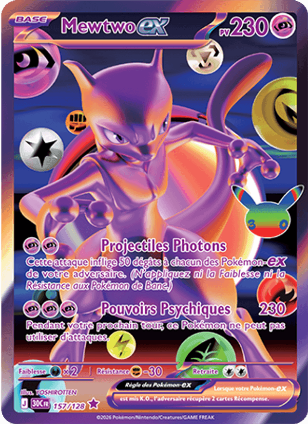 Mewtwo-ex, carte 157 de 30ᵉ Anniversaire