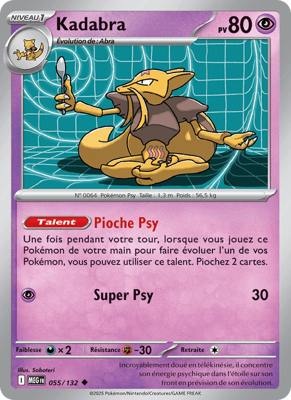 Kadabra, carte 055 de Méga-Évolution