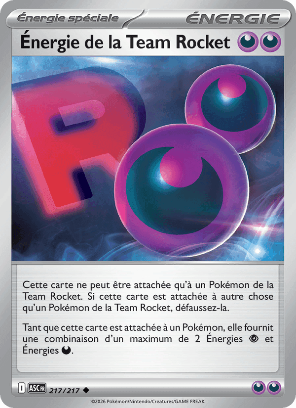 Énergie de la Team Rocket, card 217 from Héros Transcendants