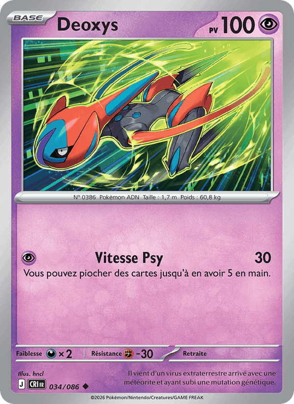 Deoxys, carte 034 de Chaos Ascendant