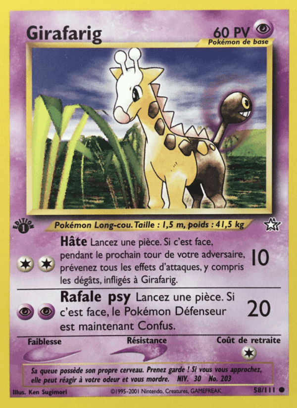Girafarig, card 58 from Neo Genesis
