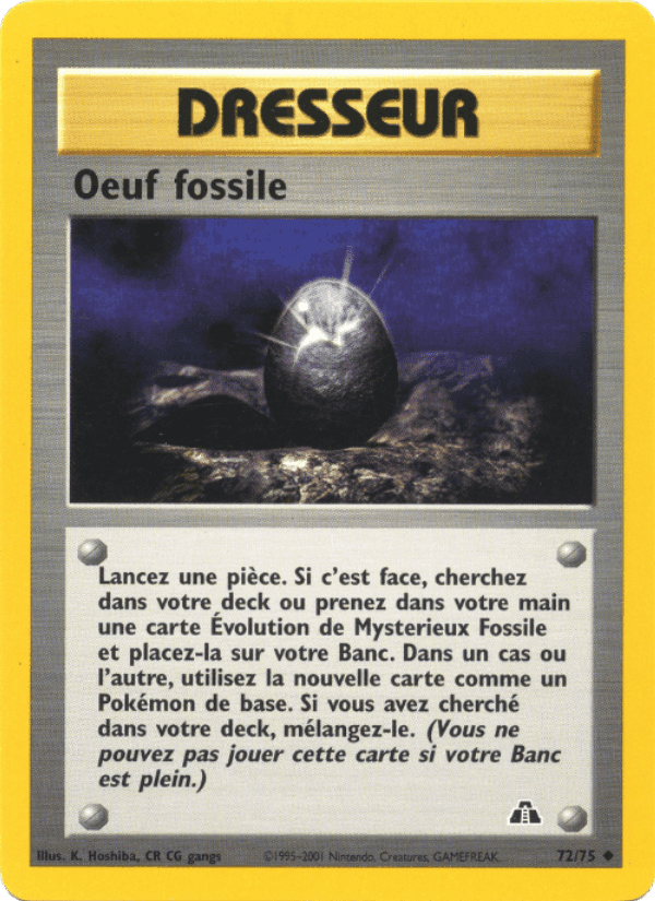 Oeuf fossile, card 72 from Neo Discovery