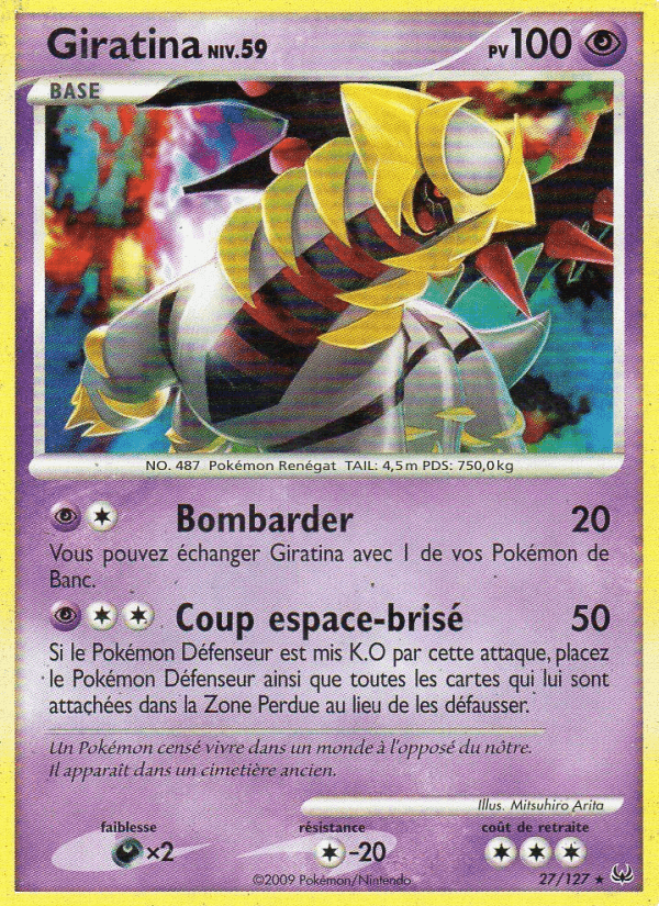 Giratina, carte 27 de Platine