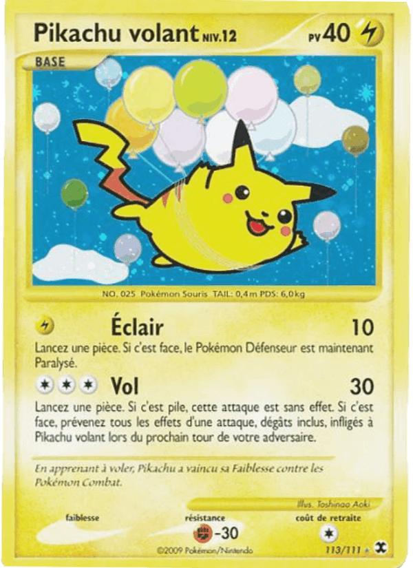 Pikachu volant Niv. 12, carte 113 de Rivaux Émergeants