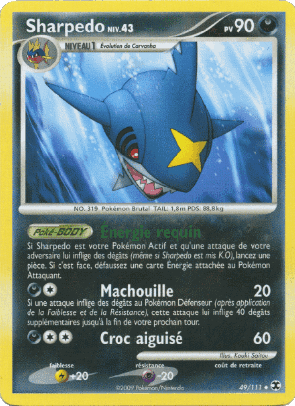Rivaux Émergeants の 49 番、Sharpedo Niv. 43