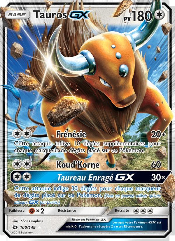 Tauros GX, carte 100 de Soleil et Lune