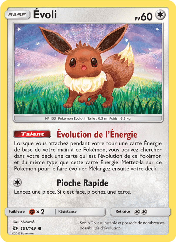 Évoli, carte 101 de Soleil et Lune