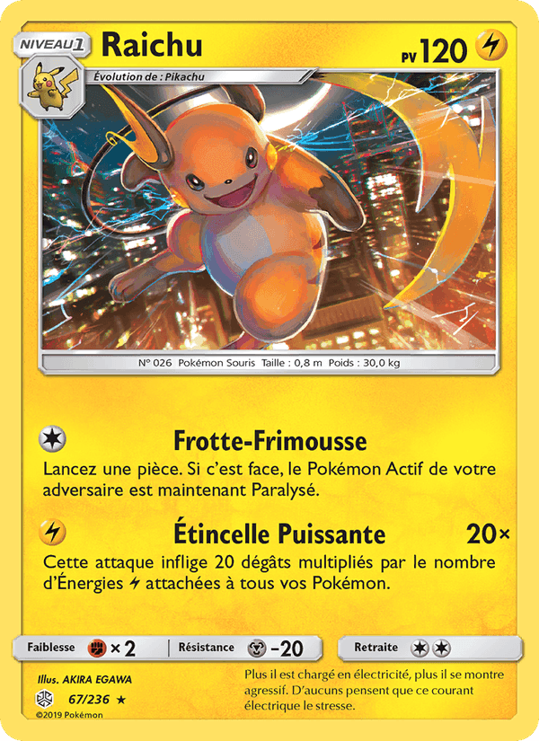 Raichu, carte 67 de Éclipse Cosmique