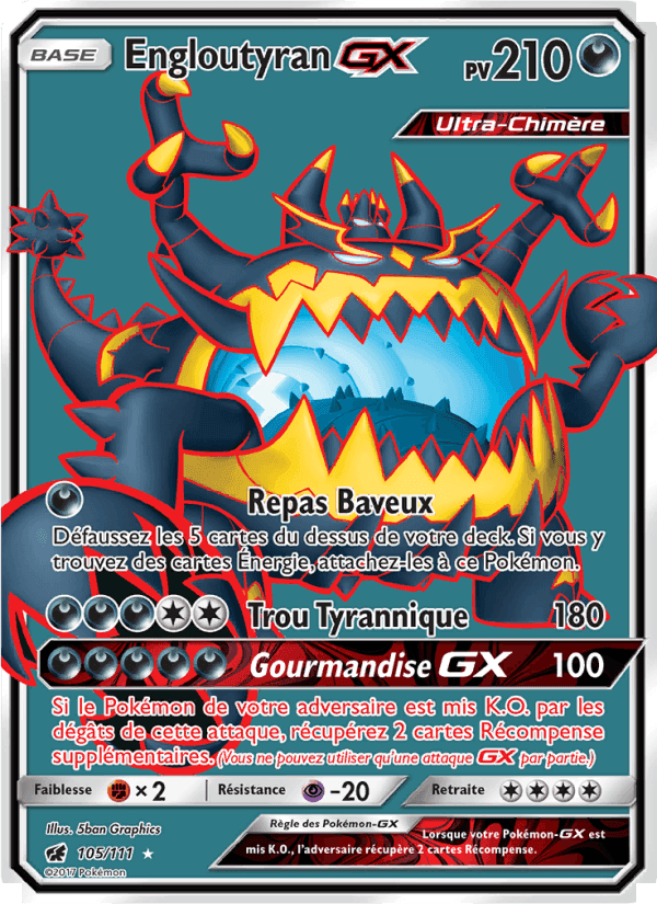 Engloutyran GX, card 105 from Invasion Carmin