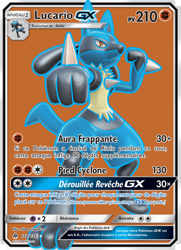 Lucario GX, carte 122 de Lumière Interdite