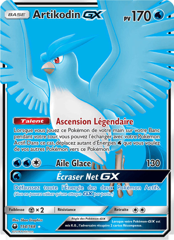 Artikodin GX, card 154 from Tempête Céleste