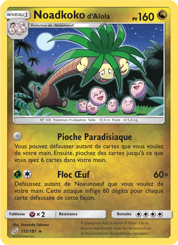 Noadkoko d’Alola, card 115 from Duo de Choc