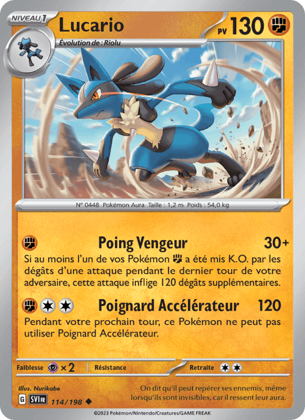 Lucario, carte 114 de Écarlate et Violet