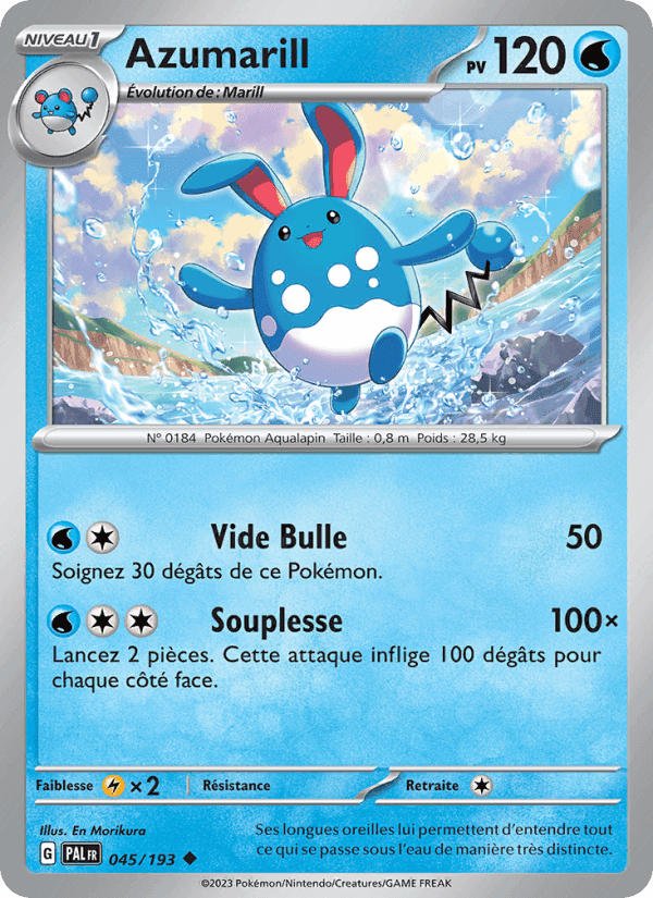 Azumarill, carte 045 de Évolutions à Paldea