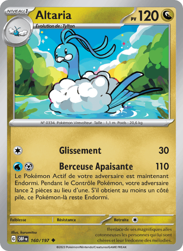 Altaria, carte 160 de Flammes Obsidiennes