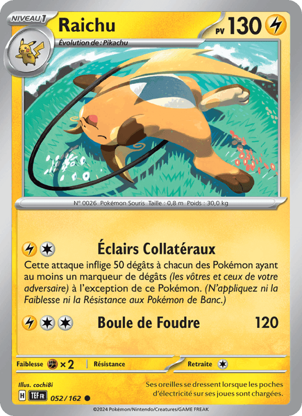 Raichu, carte 052 de Forces Temporelles