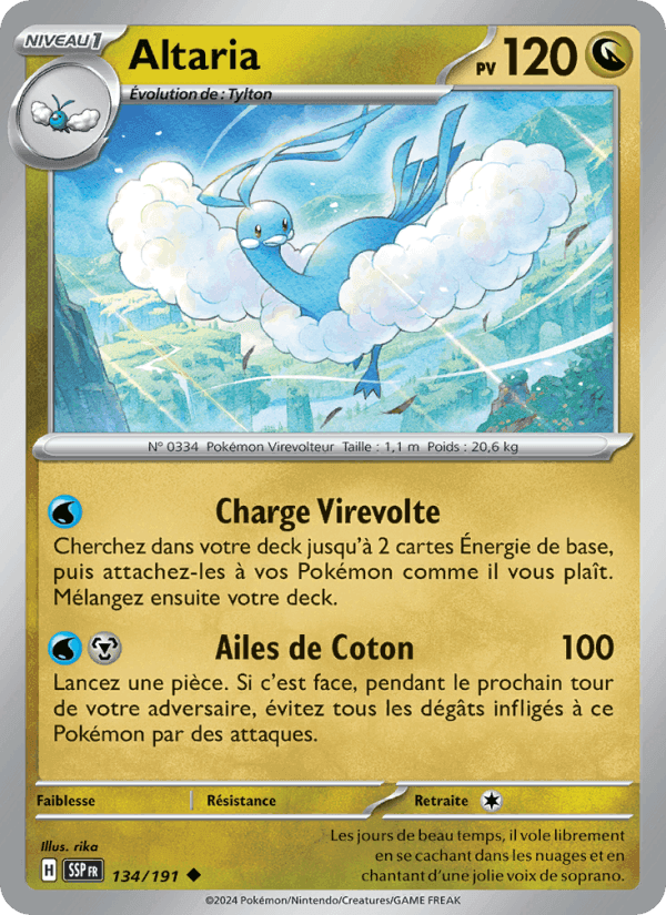 Altaria, carte 134 de Étincelles Déferlantes
