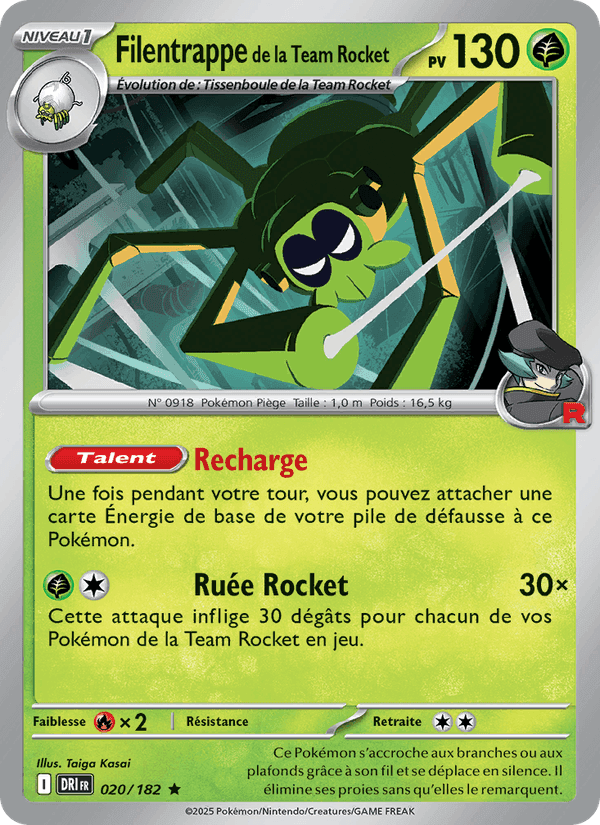 Filentrappe de la Team Rocket, carte 020 de Rivalités Destinées