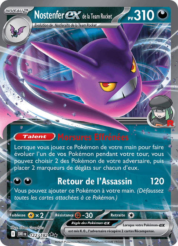 Nostenfer-ex de la Team Rocket, card 122 from Rivalités Destinées