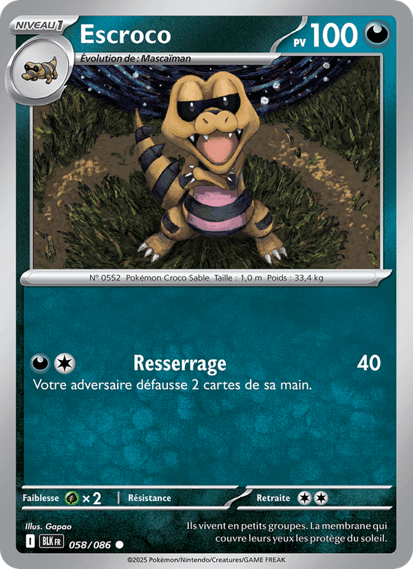 Escroco, card 058 from Foudre Noire