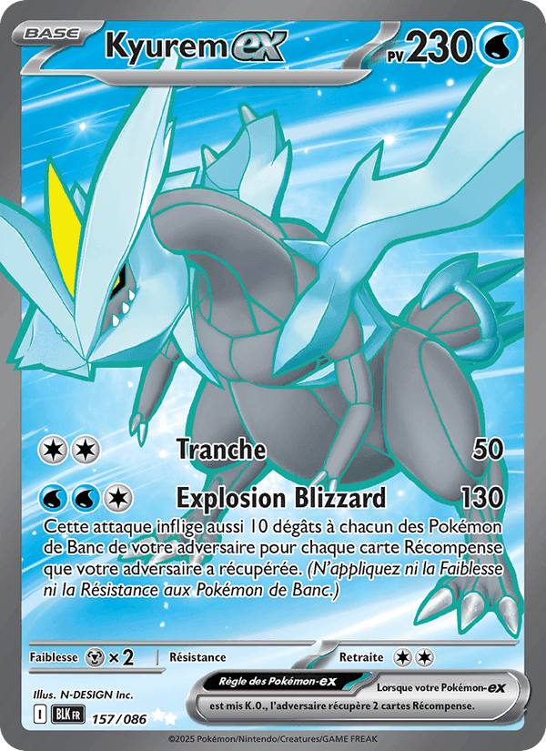 Kyurem-ex, card 157 from Foudre Noire