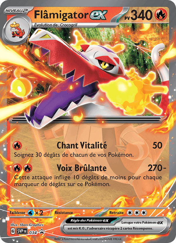 Flâmigator-ex, carte 034 de SVP Black Star Promos