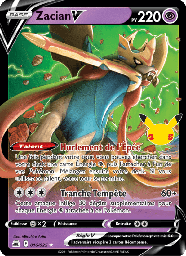 Zacian V, carte 16 de Célébrations
