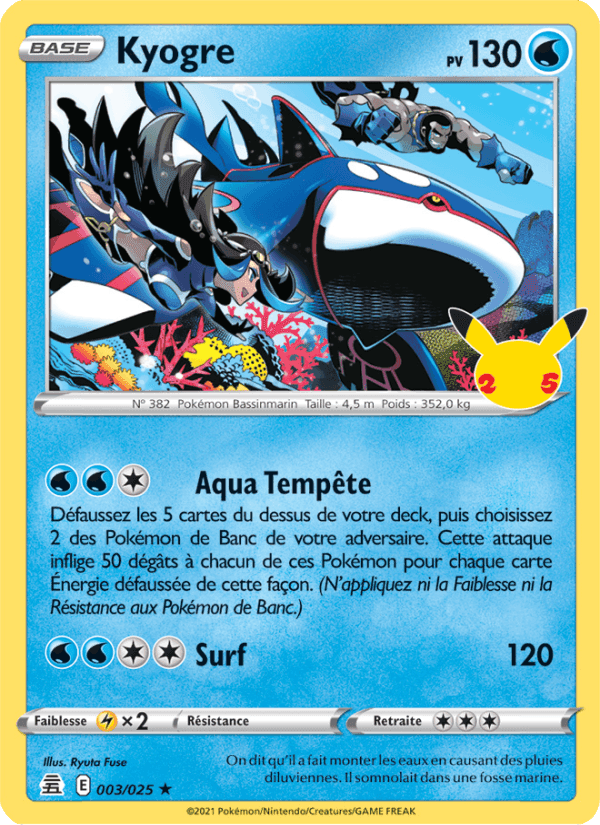 Kyogre, carte 3 de Célébrations