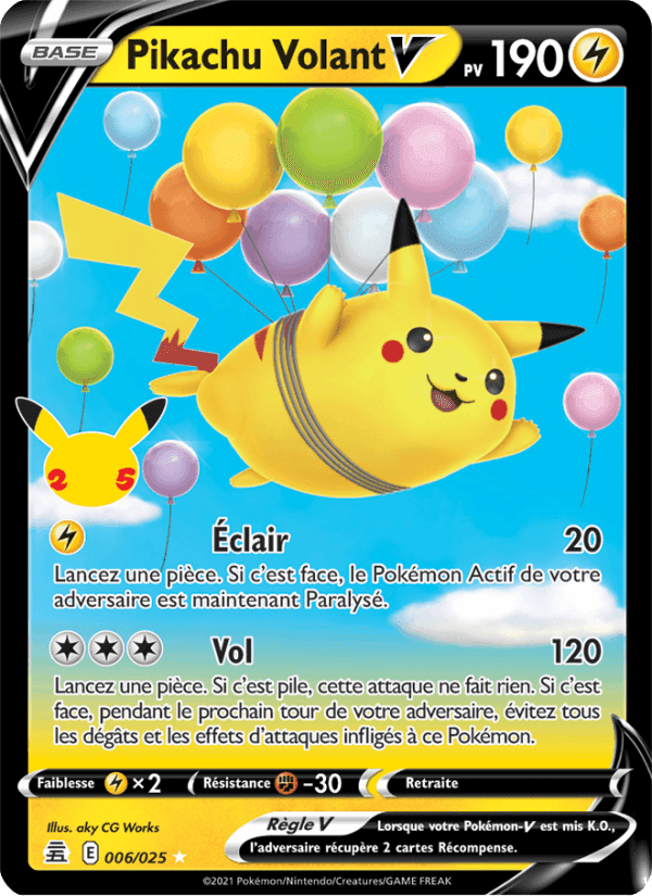 Pikachu Volant V, carte 6 de Célébrations