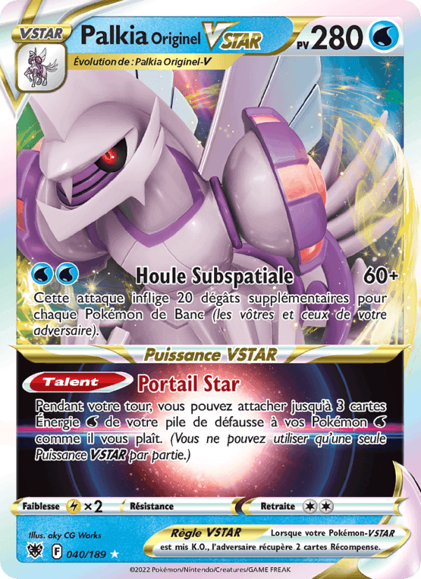 Palkia Originel VSTAR, carte 040 de Astres Radieux