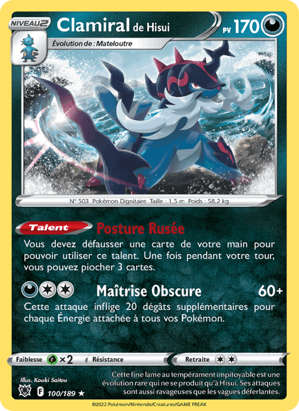 Clamiral de Hisui, card 100 from Astres Radieux