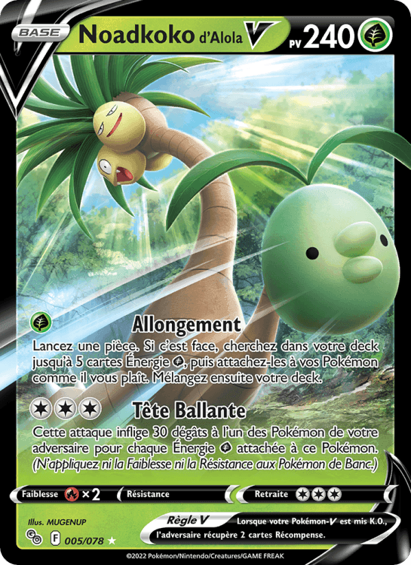Noadkoko d'Alola V, card 005 from Pokémon GO