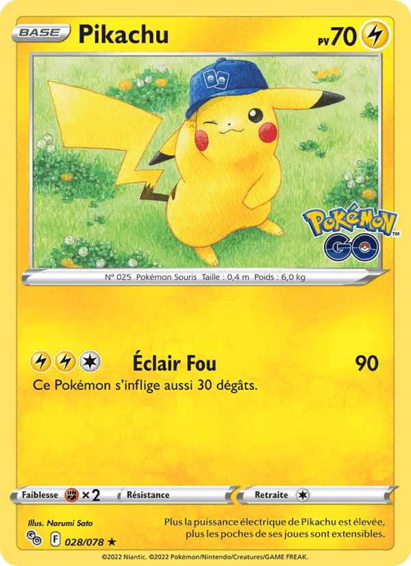 Pikachu, card 028 from Pokémon GO