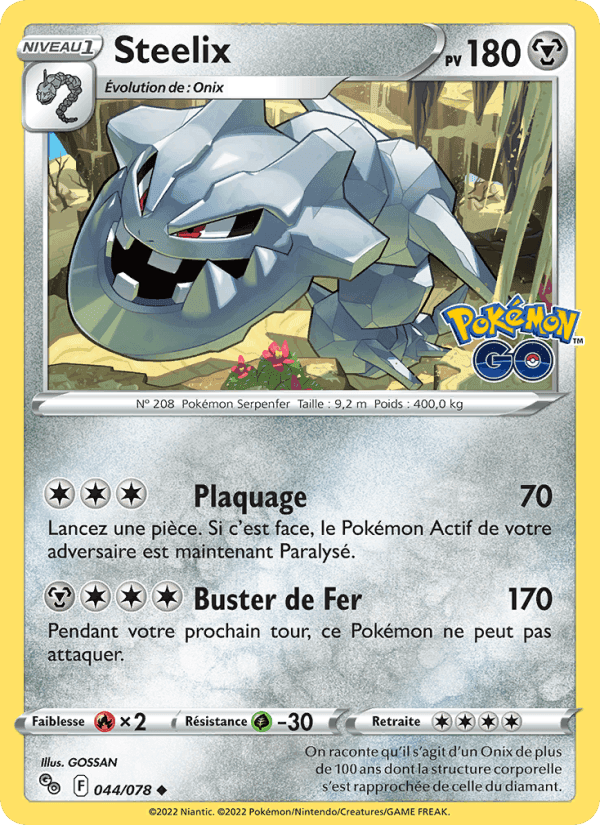 Steelix, carta 044 di Pokémon GO