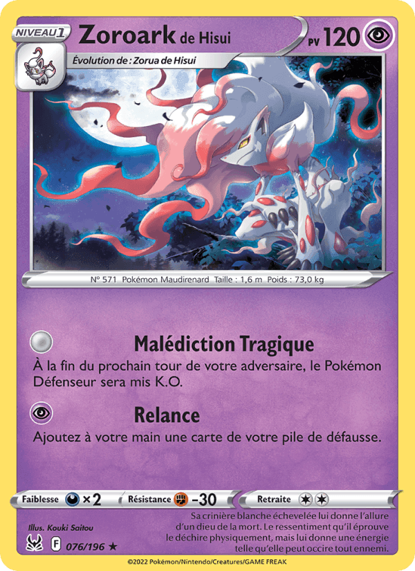 Zoroark de Hisui, card 076 from Origine Perdue