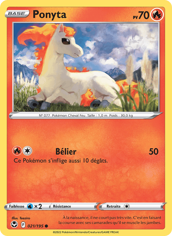 Ponyta, carte 021 de Tempête Argentée