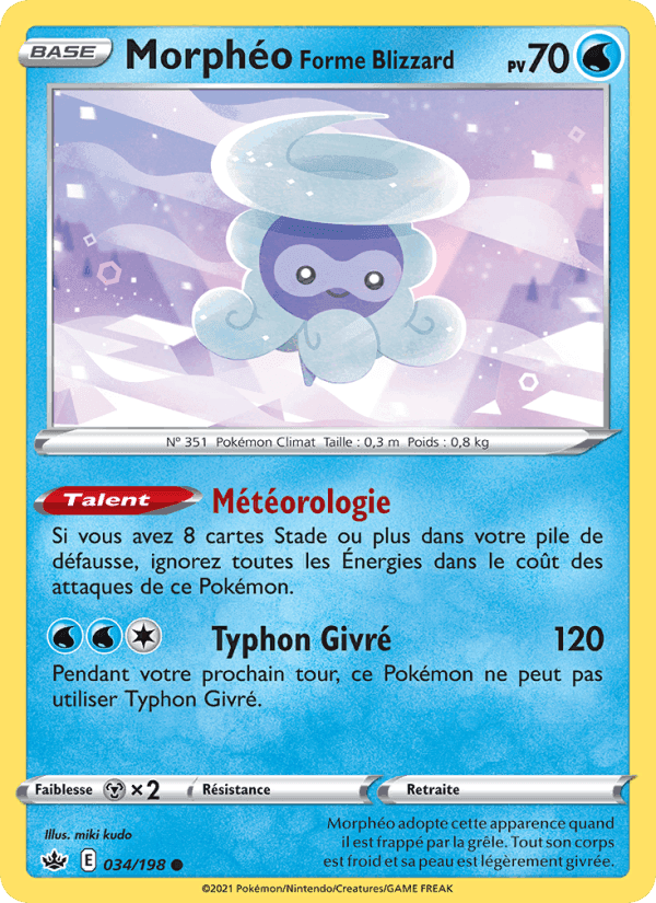 Morphéo Forme Blizzard, carta 34 di Règne de Glace