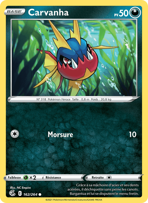 Carvanha, card 162 from Poing de Fusion