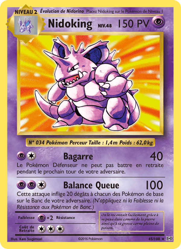 Nidoking, carte 45 de Évolutions