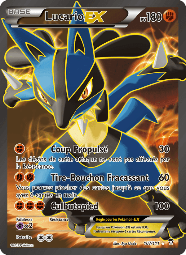 Lucario EX, card 107 from Poings Furieux