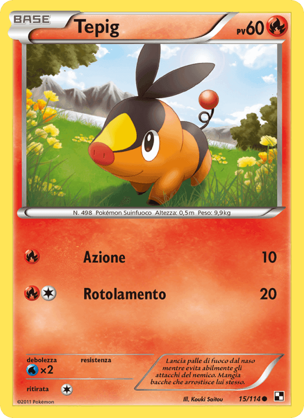 Tepig, carta 15 di Nero e Bianco