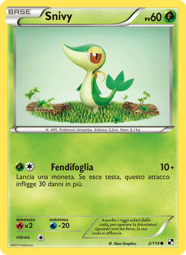 Snivy, carta 2 di Nero e Bianco